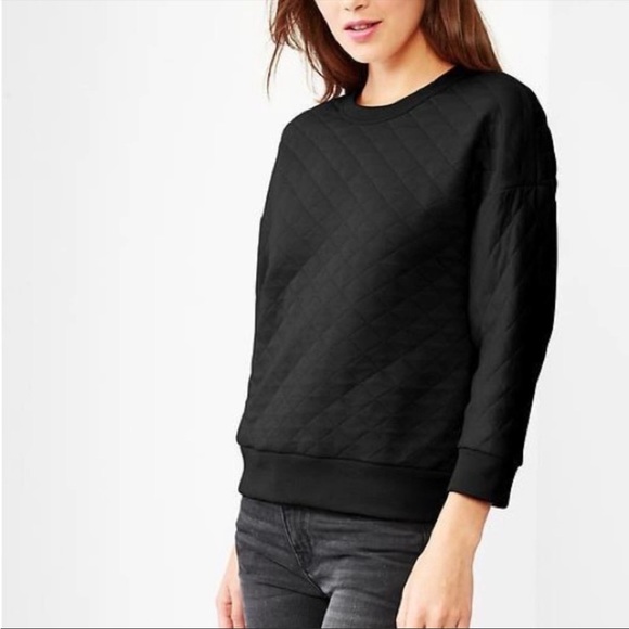Gap Black Quilted Sweater Size Small - Picture 2 of 2